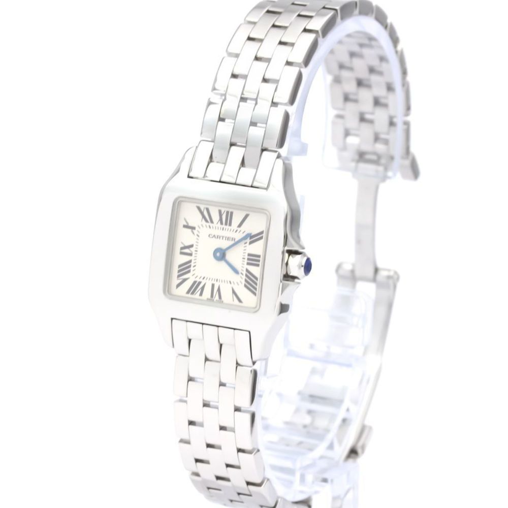 Polished CARTIER Santos Demoiselle Steel Quartz Ladies Watch W25064Z5 BF553113 - Picture 2 of 8